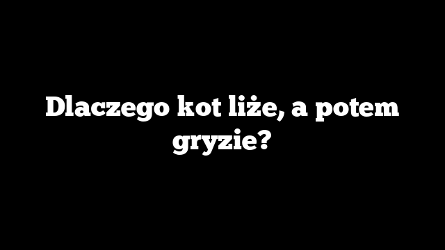 Dlaczego kot liże, a potem gryzie?