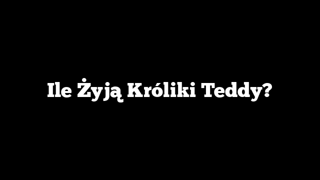 Ile Żyją Króliki Teddy?