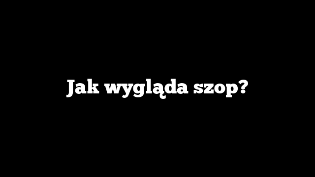 Jak wygląda szop?